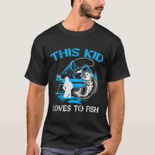 T-shirt Enfants Cet Enfant Aime Pêcher Mignons Garçons Fil