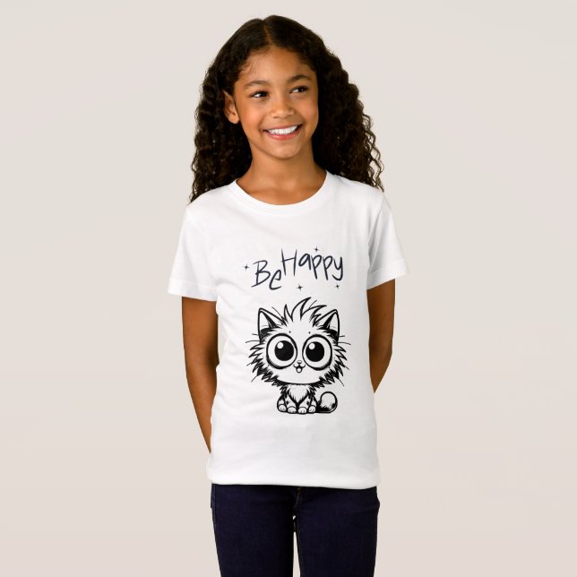 T-Shirt Enfants Chat Amusant (Devant entier)