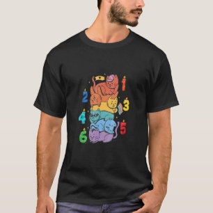 T-shirt Enfants Chat Coloré Anniversaire Pour Enfants