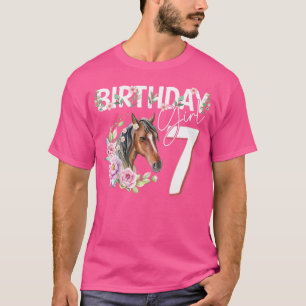 T-shirt Enfants Cheval Amour 7E Anniversaire Floral B Jour
