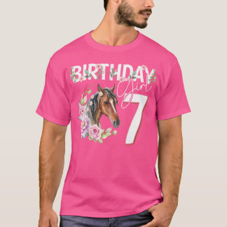 T-shirt Enfants Cheval Amour 7E Anniversaire Floral B Jour