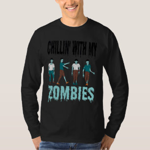 T-shirt Enfants Chillin Avec Mes Zombies Halloween Zombie