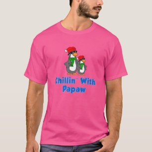 T-shirt Enfants Chilling Avec Papaw Penguin Grandson Grand