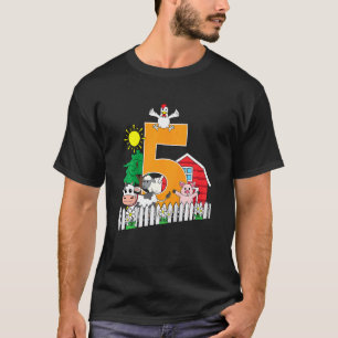 T-shirt Enfants Cinquième 5ème Anniversaire Ferme Animal V