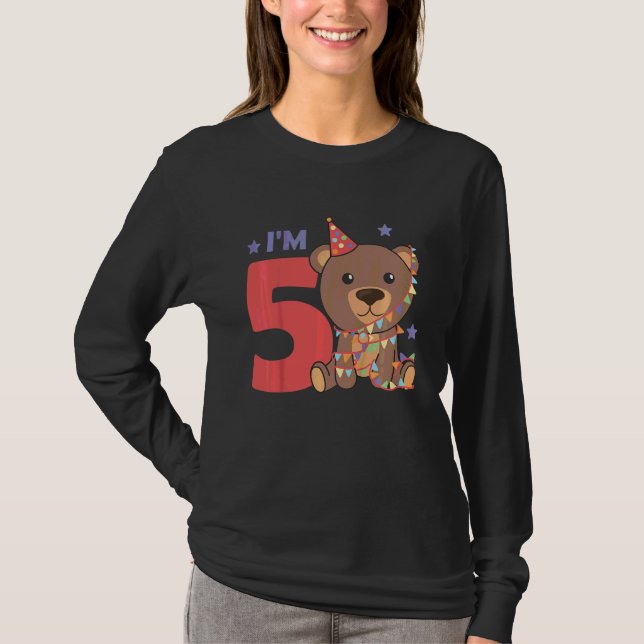 T-shirt Enfants Cinquième anniversaire Ours Enfants A Anni (Devant)