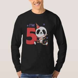 T-shirt Enfants Cinquième anniversaire Panda Enfants Un Pa