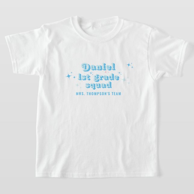 T-shirt Enfants Classe Bleue Nom de l'enseignant Équipe N' (Poser)