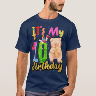T-shirt Enfants Cochon 10e anniversaire 10 ans Cochon Anni