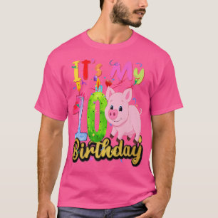 T-shirt Enfants Cochon 10e anniversaire 10 ans Cochon Anni