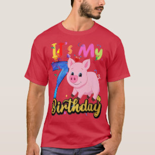 T-shirt Enfants Cochon 7e anniversaire 7 ans Cochon Annive