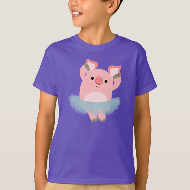 T-shirt Enfants Cochon Ballerina Cartoon (Devant)