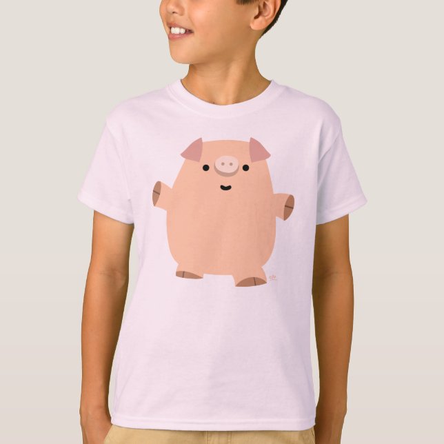 T-shirt Enfants Cochon de Cartoon Plaisant (Devant)