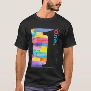 T-shirt Enfants colorés Numéro 1 Un 1er Anniversaire Garço