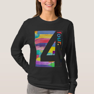 T-shirt Enfants colorés Numéro 4 Quatre 4e anniversaire Ga