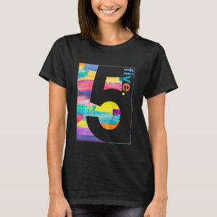 T-shirt Enfants colorés Numéro 5 Cinq 5e anniversaire Garç