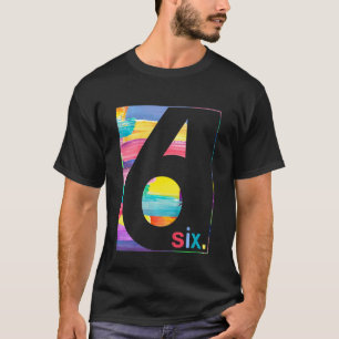 T-shirt Enfants colorés Numéro 6 Six 6e anniversaire Garço