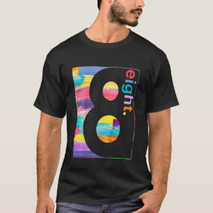 T-shirt Enfants colorés Numéro 8 Huitième 8e anniversaire