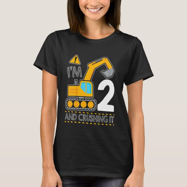 T-shirt Enfants Construction Camion 2e anniversaire I'm 2  (Devant)