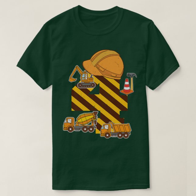 T-shirt Enfants Construction Camion 4e anniversaire Garçon (Design devant)