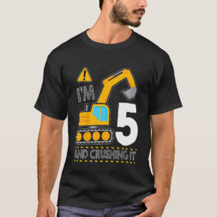 T-shirt Enfants Construction Camion 5e anniversaire I'm 5 