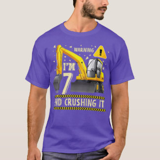 T-shirt Enfants Construction Camion 7e anniversaire 7 ans 