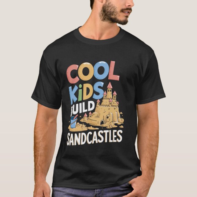 T-shirt Enfants Construisent Château de Sable Construction (Devant)