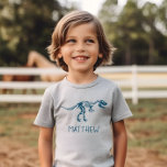 T-shirt Enfants Cool Dinosaur Creuser Skeleton Boys<br><div class="desc">Cette mignonne chemise personnalisée pour enfants présente un fossile de dinosaure préhistorique bleu. Il y a aussi de l'espace pour ajouter votre nom de garçon, dans la typographie lunatique. Le cadeau idéal pour les amateurs d'archéologie ou de dinosaures, sur le thème du dinosaure, pour les tout-petits et les enfants plus...</div>