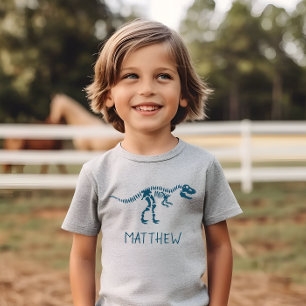 T-shirt Enfants Cool Dinosaur Creuser Skeleton Boys