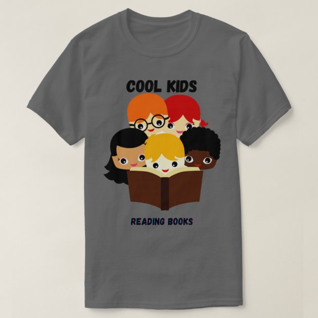 T-shirt Enfants cool lisant des livres (Design devant)