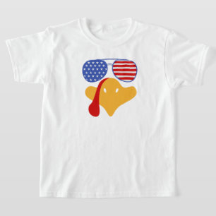 T-shirt Enfants cool Thanksgiving Turquie Face Drapeau Usa