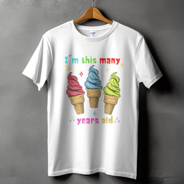 T-shirt Enfants Crème de glace Anniversaire Trois 3 ans (Créateur téléchargé)