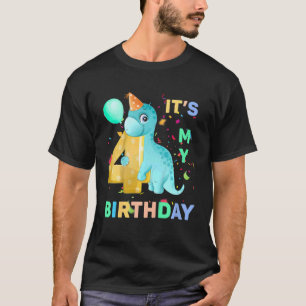 T-shirt Enfants Cute Dino Dinosaur 4e Quatre filles Annive