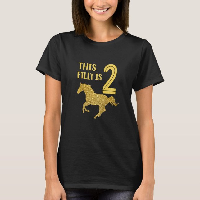 T-shirt Enfants Cute Horse 2e Anniversaire Ce Filet Est 2  (Devant)