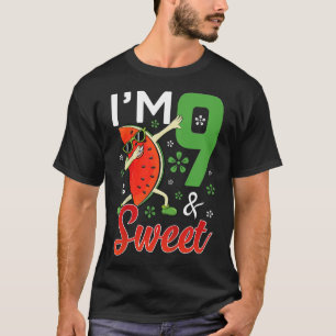 T-shirt Enfants Cute Im 9 Ans & Sweet Dabbing Watermelo
