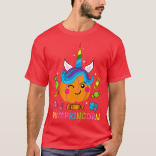 T-shirt Enfants Cute Unicorn Citrouille Halloween filles