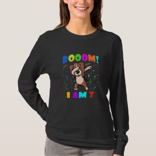T-shirt Enfants Dabbing Beagle Boom I Am 7 Garçons Filles