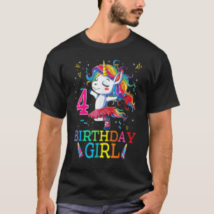 T-shirt Enfants Dabbing Unicorne 4 ans 4e anniversaire fêt