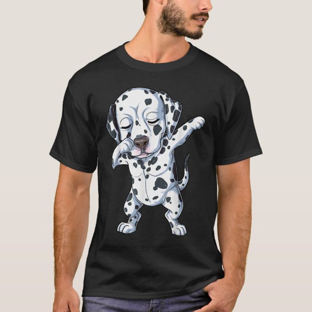 T-shirt Enfants Dalmatiens Garçons Dabbing Amoureux des ch (Devant)
