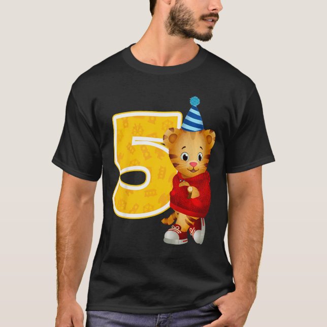 T-shirt Enfants Daniel Tiger Voisin Mon 5E Anniversaire (Devant)