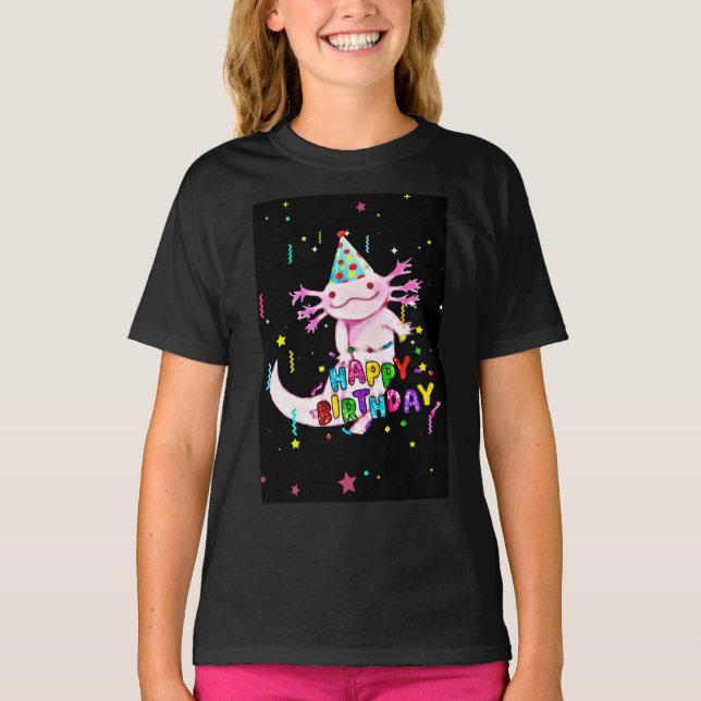 T-shirt Enfants d'anniversaire axolottes mignons (Devant)