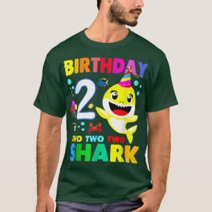 T-shirt Enfants d'anniversaire Requin 2 ans 2ème Famille