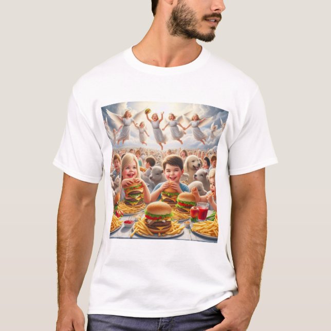 T-shirt Enfants Dans Le Ciel Manger Restauration Rapide Ha (Devant)