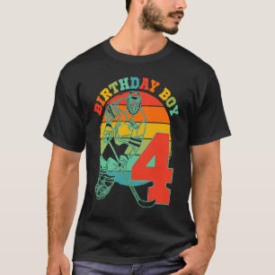 T-shirt Enfants de 4 ans de hockey sur glace Rétro Anniver