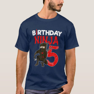 T-shirt Enfants de 5 ans Ninja Thème Anniversaire
