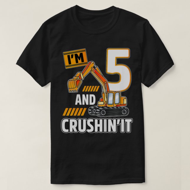 T-shirt Enfants de 5 ans véhicule construction écaveuse Bi (Design devant)