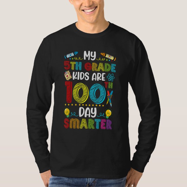 T-shirt Enfants De 5E Année 100 Jours Enseignants Plus Int (Devant)