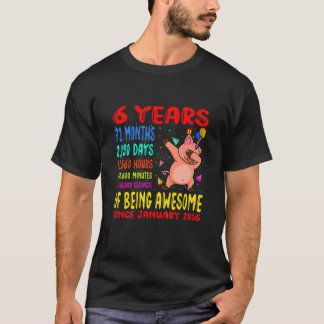 T-shirt Enfants De 6 Ans D'Être Étonnant 6E Anniversaire E