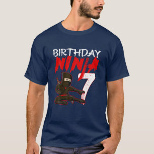 T-shirt Enfants de 7 ans Ninja thème fête d'anniversaire