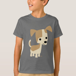 T-shirt Enfants de chien de chien de caricature cu
