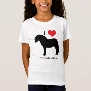 T-Shirt Enfants de coeur d'amour du poney de Shetland I,